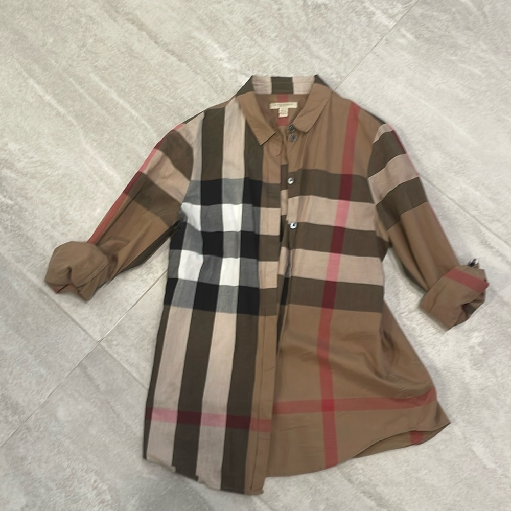 Burberry Soft Check Dress Shirt Size P